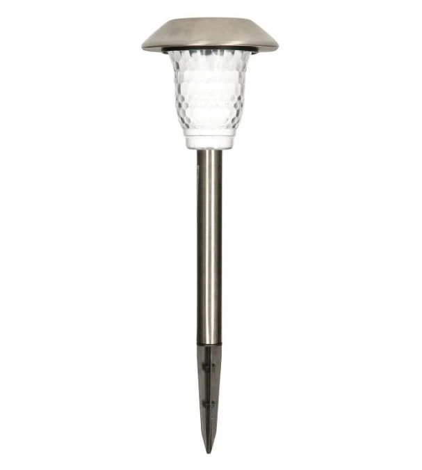 Lampa solarna ogrodowa CRYSTALS wbijana LED srebrna oświetelnie ścieżki CPD‑002 MK MEGAKABEL