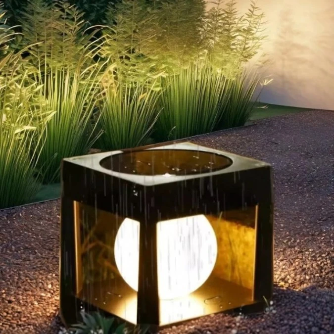 Lampa Solarna Ogrodowa LED KWADRUS Wbijana Zewnętrzna Kula 3000K LUMILED