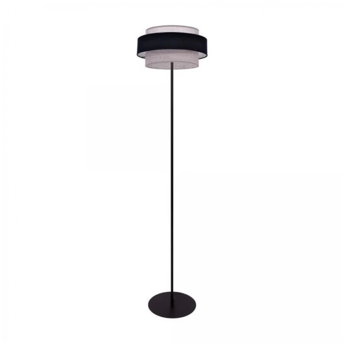 Lampa stojąca ETELA w stylowych czarno‑szarych kolorach z abażurem, żarówka E27 K‑5175 Kaja Lighting