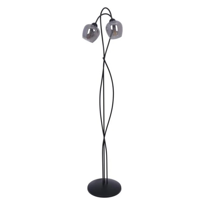 Lampa stojąca SARA czarna, 156 cm, grafitowe szklane klosze K‑5198 Kaja Lighting