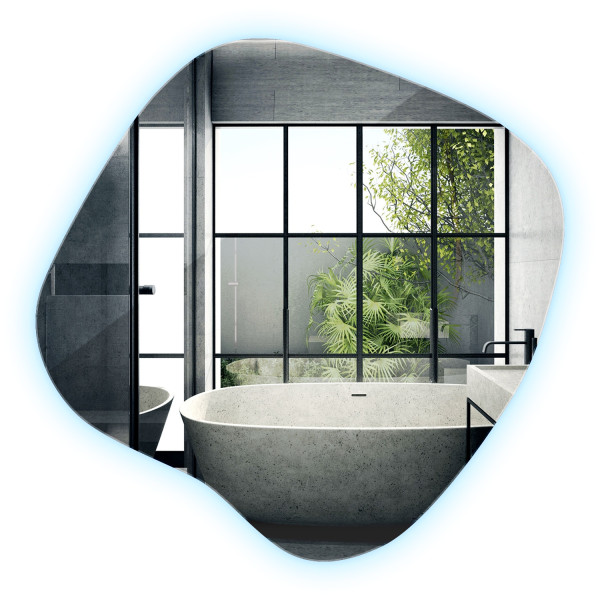 Lustro Nowoczesne LED z Zimną Barwą do Łazienki 58x58,7 Wallfluent 865711