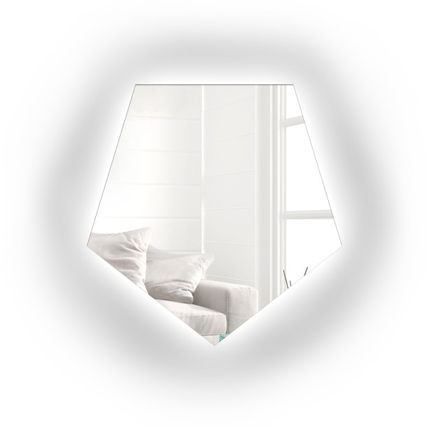 Lustro o geometrycznym kształcie z podświetleniem – PENTA LED 818159