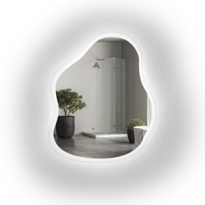 Lustro o organicznym kształcie na szkle z podświetleniem – STONE GLASS LED 819789 Lustro o organicznym kształcie na szkle z podświetleniem – STONE GLASS LED 819789