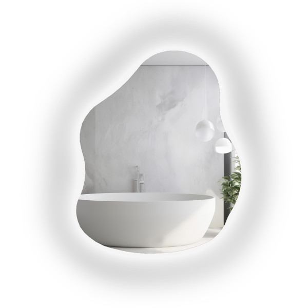 Lustro o organicznym kształcie z podświetleniem - STONE LED 782791