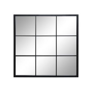 Lustro okno czarne ze szprosami 90×90 cm 143087 Lustro okno czarne ze szprosami 90×90 cm 143087
