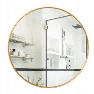 Lustro okrągłe industrialne łazienkowe złote 60 cm 817672 Lustro okrągłe industrialne łazienkowe złote 60 cm 817672