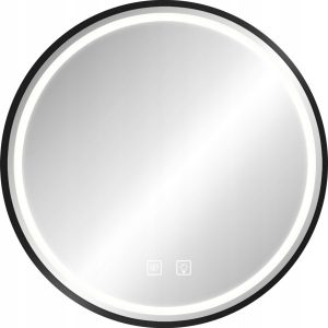 Lustro Okrągłe Led Czarna Rama Podświetlane 50 Cm MMJ 219897 Lustro Okrągłe Led Czarna Rama Podświetlane 50 Cm MMJ 219897