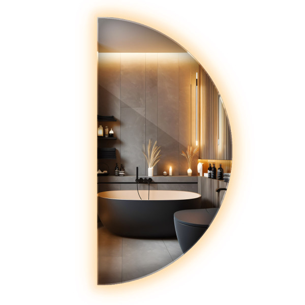 Lustro Okrągłe LED do Łazienki|Wallfluent|60 cm|Ciepłe światło 861401