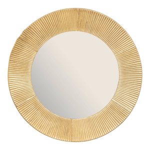 Lustro okrągłe Milda w złotej, metalowej ramie, Ø 90 cm 117458 Lustro okrągłe Milda w złotej, metalowej ramie, Ø 90 cm 117458