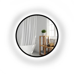 Lustro okrągłe w czarnej matowej ramie MDF z podświetleniem – OTTO LED 882419 Lustro okrągłe w czarnej matowej ramie MDF z podświetleniem – OTTO LED 882419