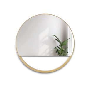 Lustro okrągłe w ramie złotej MDF SLIM z wolną przestrzenią – OLENA 865373 Lustro okrągłe w ramie złotej MDF SLIM z wolną przestrzenią – OLENA 865373