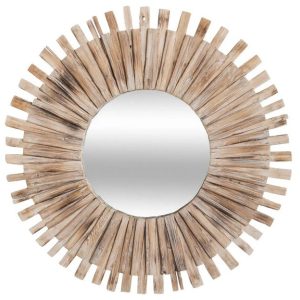 Lustro okragłe z kawałków drewna Ronya 88 cm 146826