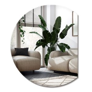 Lustro Okrągłe ze ściętym bokiem | 74 cm x 90 cm | Wallfluent 735173