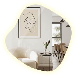 Lustro Organiczne Nowoczesne LED z Neutralnym Światłem 77×76,6 802371 Lustro Organiczne Nowoczesne LED z Neutralnym Światłem 77×76,6 802371