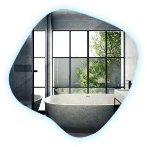 Lustro Organiczne Nowoczesne LED z Zimnym Światłem 77,3×76,6 Wallflue 865732 Lustro Organiczne Nowoczesne LED z Zimnym Światłem 77,3×76,6 Wallflue 865732