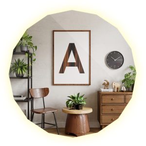 Lustro Organiczne Wielokątne LED z Neutralnym Światłem 100×100 803108 Lustro Organiczne Wielokątne LED z Neutralnym Światłem 100×100 803108