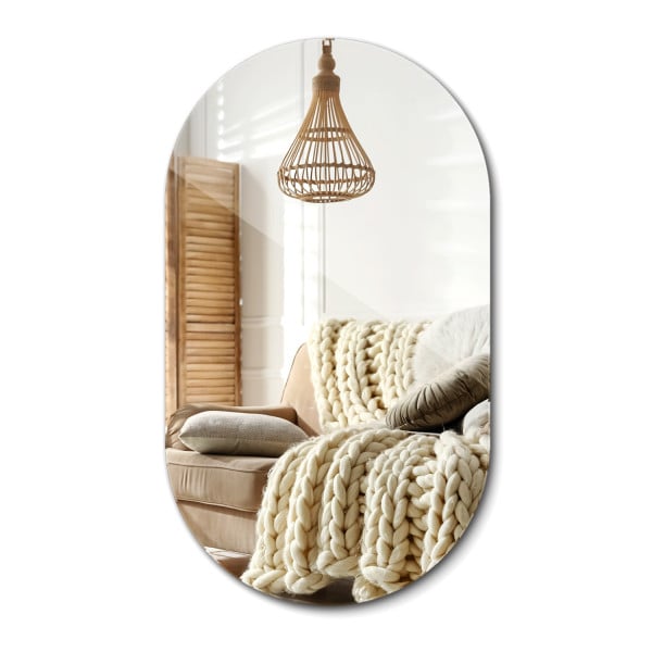 Lustro owalne 40 x 70 cm nowoczesne lustro ścienne do łazienki i salonu 896353