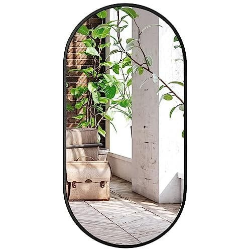 Lustro owalne 80x40cm czarna rama 336837