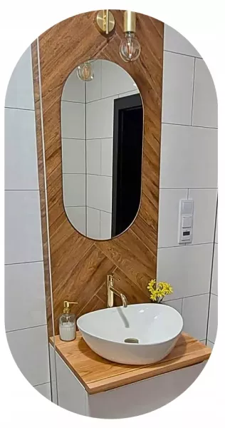 Lustro owalne łazienkowe 80x100 srebrne owal bez podświetlenia premium 742424