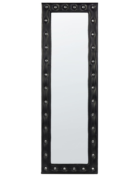 Lustro podłogowe ekoskóra 50 x 150 cm czarne 281058