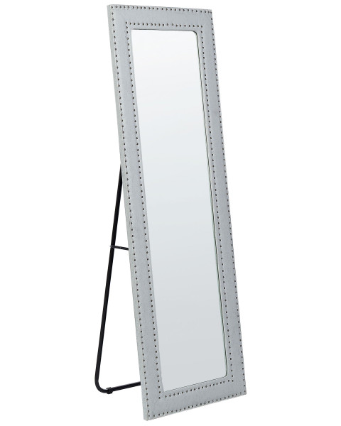 Lustro podłogowe ekoskóra 50 x 150 cm szare 281053