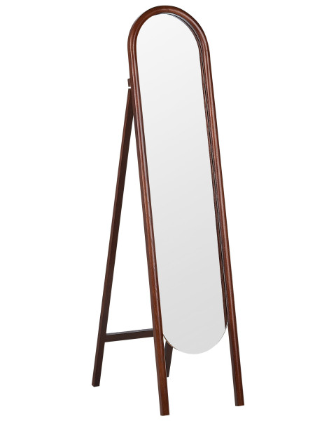 Lustro podłogowe stojące 30 x 150 cm ciemne drewno 281189