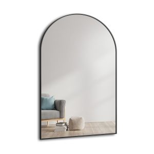 Lustro półowalne w ramie czarnej MDF SLIM – DOMI 1060880