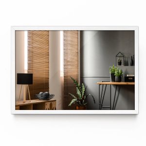 Lustro Prostokątne w Białej Ramie Glamour 60×40 102544 Lustro Prostokątne w Białej Ramie Glamour 60×40 102544