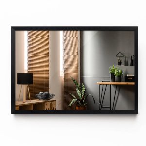 Lustro Prostokątne w Czarnej Ramie Glamour 60×40 106973 Lustro Prostokątne w Czarnej Ramie Glamour 60×40 106973