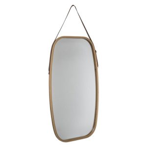 Lustro prostokątne wiszące, 77 x 43 cm, drewniana oprawa 262538 Lustro prostokątne wiszące, 77 x 43 cm, drewniana oprawa 262538