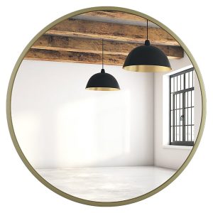 Lustro ścienne 100 cm okrągłe złote mat 53560 Lustro ścienne 100 cm okrągłe złote mat 53560
