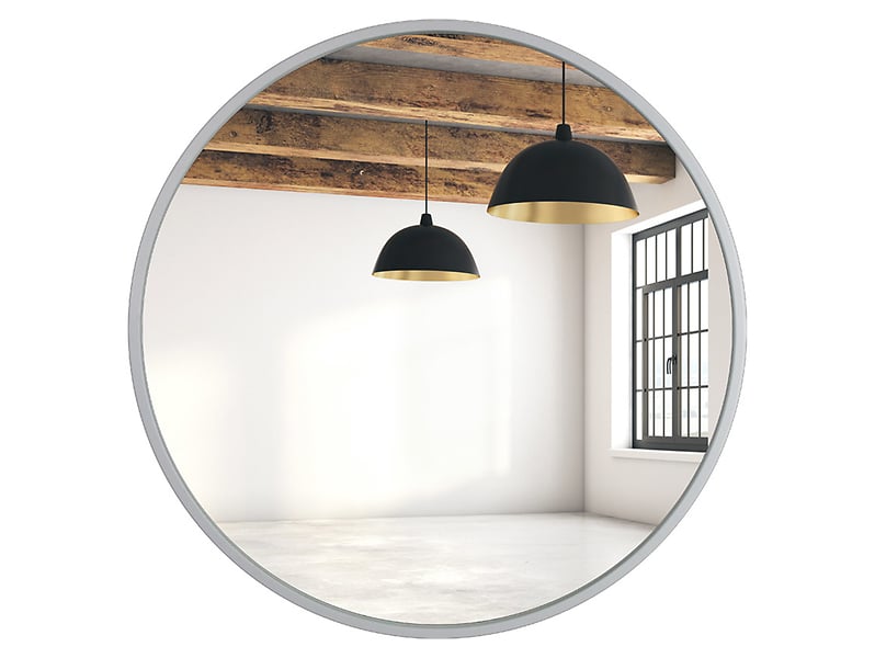 Lustro ścienne 35 cm okrągłe białe mat 53534