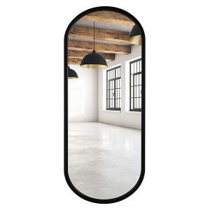 Lustro ścienne 50×150 cm owalne czarne mat 53568 Lustro ścienne 50×150 cm owalne czarne mat 53568