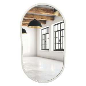 Lustro ścienne 55×90 cm owalne białe mat 53584 Lustro ścienne 55×90 cm owalne białe mat 53584