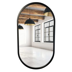Lustro ścienne 55×90 cm owalne czarne mat 53569 Lustro ścienne 55×90 cm owalne czarne mat 53569