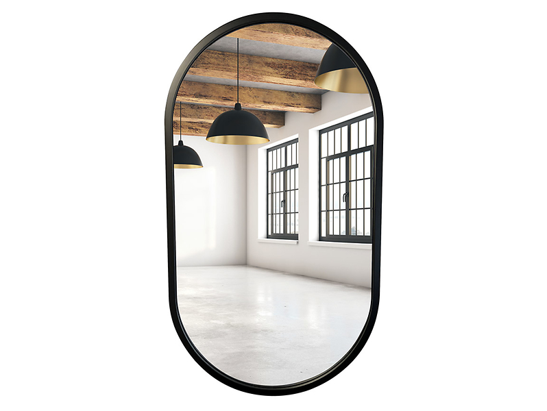 Lustro ścienne 55x90 cm owalne czarne mat 53569