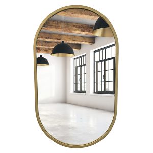 Lustro ścienne 55×90 cm owalne złote mat 53597 Lustro ścienne 55×90 cm owalne złote mat 53597