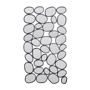 Lustro ścienne 56×99 cm szklane, metalowa rama czarna, nowoczesny design 965370 Lustro ścienne 56×99 cm szklane, metalowa rama czarna, nowoczesny design 965370