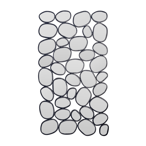 Lustro ścienne 56x99 cm szklane, metalowa rama czarna, nowoczesny design 965370