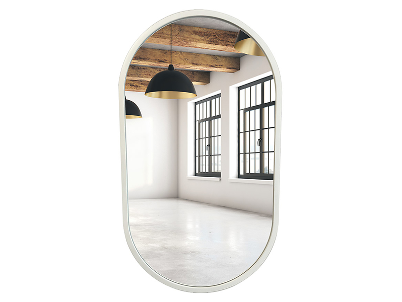 Lustro ścienne 60x95 cm owalne białe mat 53587