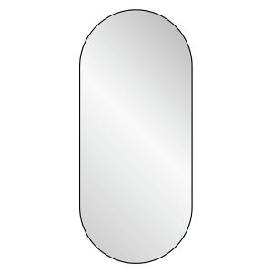 Lustro ścienne aluminiowe 40×90 cm owalne czarne 40630 Lustro ścienne aluminiowe 40×90 cm owalne czarne 40630