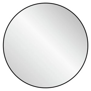 Lustro ścienne aluminiowe okrągłe 50 cm czarne 40628 Lustro ścienne aluminiowe okrągłe 50 cm czarne 40628
