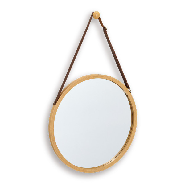 Lustro ścienne bambusowe okrągłe ZELLER, Ø 38 cm 958753