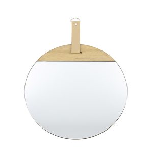Lustro ścienne Boras z beżowym paskiem 30 cm 47360 Lustro ścienne Boras z beżowym paskiem 30 cm 47360