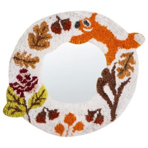 Lustro ścienne BORITI 51 cm 40 cm Bawełna Biały 721945 Lustro ścienne BORITI 51 cm 40 cm Bawełna Biały 721945