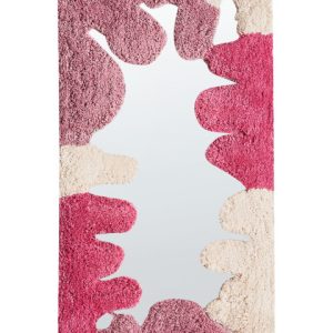 Lustro ścienne CAGERI 41 x 75 cm Bawełna Różowy 721942 Lustro ścienne CAGERI 41 x 75 cm Bawełna Różowy 721942