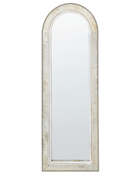 Lustro ścienne drewniane bielona rama vintage 229126