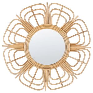 Lustro ścienne forma słońca rattan 60 cm naturalne 190889 Lustro ścienne forma słońca rattan 60 cm naturalne 190889