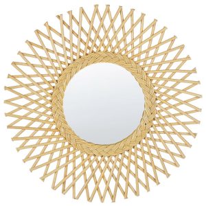 Lustro ścienne forma słońca rattan 60cm naturalne 190884 Lustro ścienne forma słońca rattan 60cm naturalne 190884