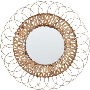 Lustro ścienne hiacynt wodny ø 67 cm naturalne 189365 Lustro ścienne hiacynt wodny ø 67 cm naturalne 189365